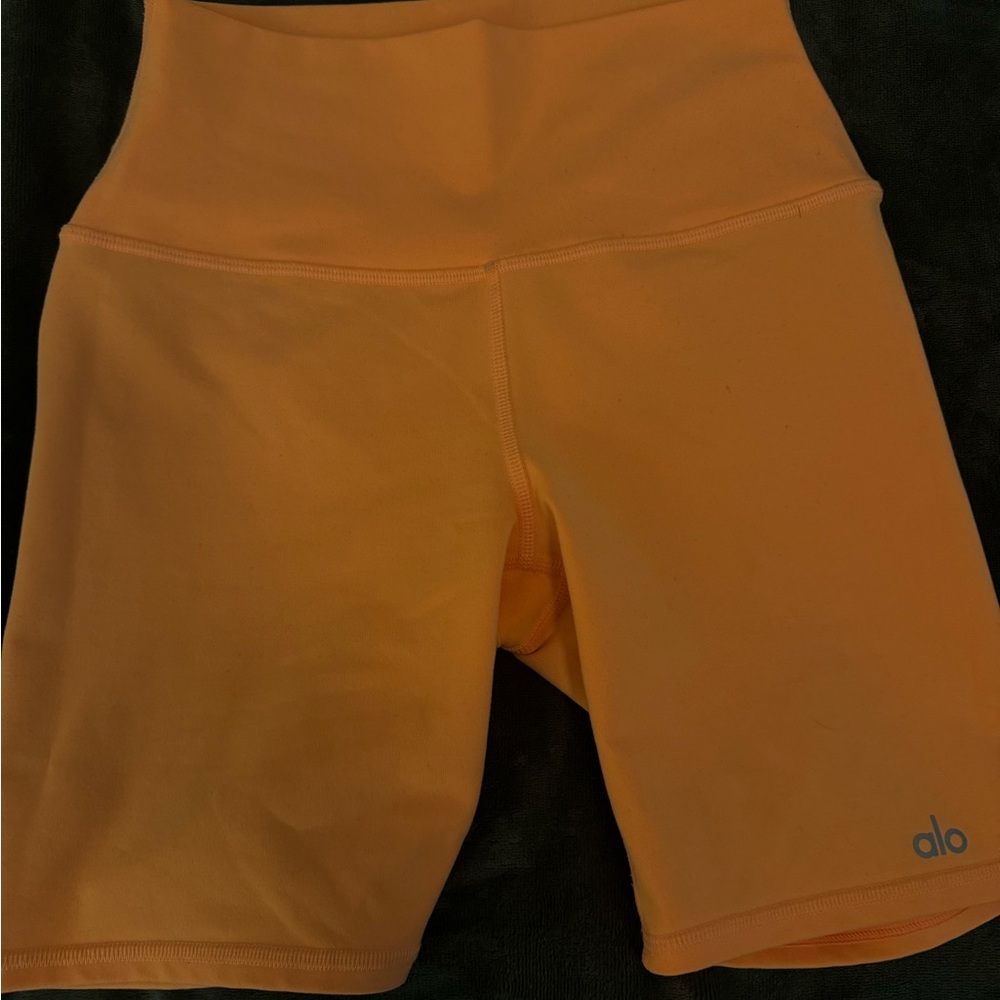 ALO Yoga Orange High-Waist Bike Shorts